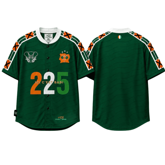 LE CODE 225 — Maillot Baseball Premium (Vert forêt) - ICI C’EST BABI Côte d’Ivoire