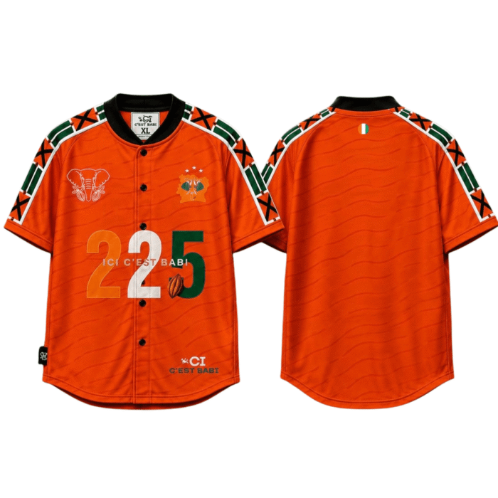LE CODE 225 — Maillot Baseball Premium (Orange) - ICI C’EST BABI Côte d’Ivoire